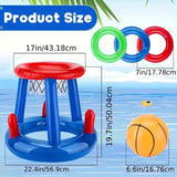 Opblaasbaar Zwembad Basketbalset – Hoepel, Bal en Ringen Inbegrepen