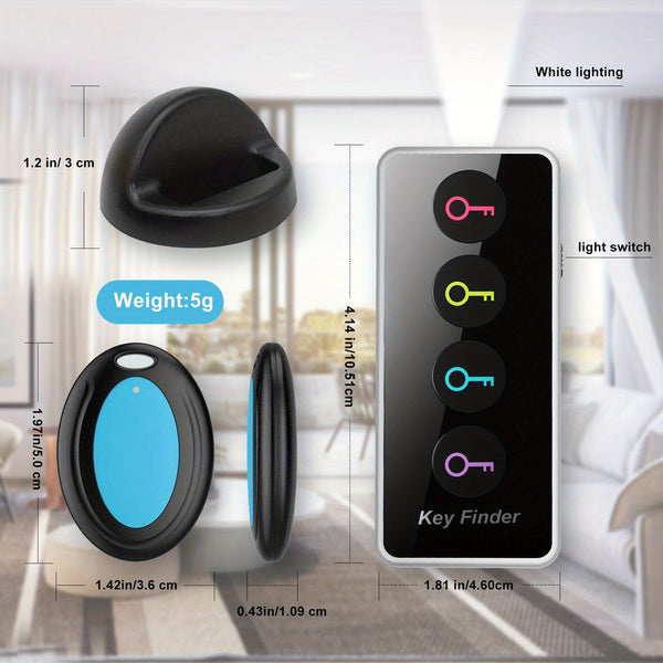 4-in-1 Sleutelhanger Zoeker met LED Flitser - Vind je Sleutels, Portemonnee en Meer