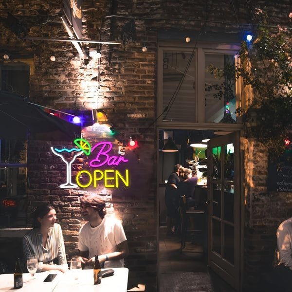 Verlicht Bord “Bar Open” – Sfeervolle Decoratie