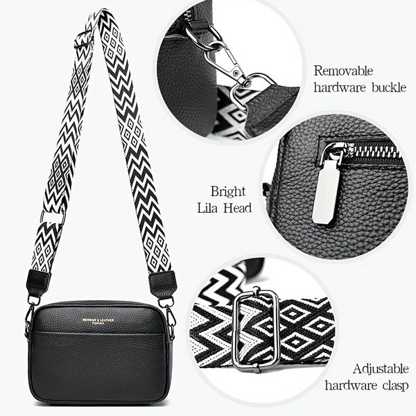 Echte Leren Crossbody Tas – Praktisch en Trendy met Gitaar Schouderband