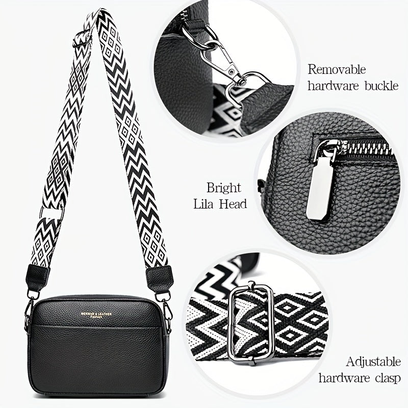 Echte Leren Crossbody Tas – Praktisch en Trendy met Gitaar Schouderband