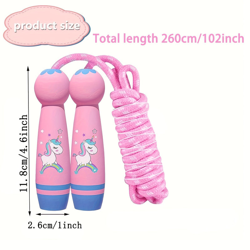 Unicorn Springtouw - Gezellig Springtouw voor Kinderen met Houten Handvaten