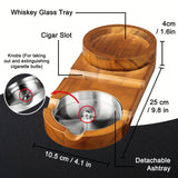 Creatieve Sigaren Asbak en Whiskey Glas Tray - Het Perfecte Vaderdag Cadeau of Relatiegeschenk