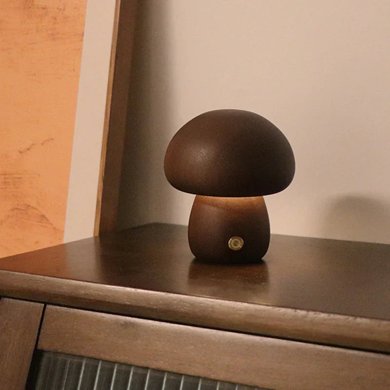 Houten Paddenstoel LED Nachtlamp - GlowShroom