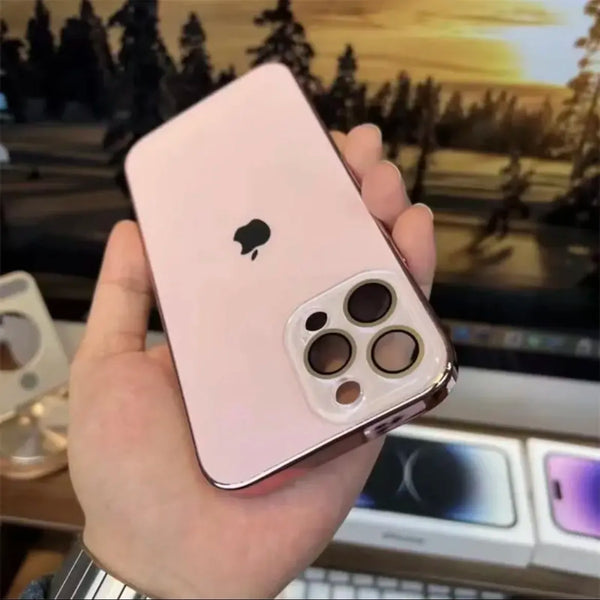 Elico Gelakt Mat Acryl Gehärtetes Glas iPhone Beschermhoes
