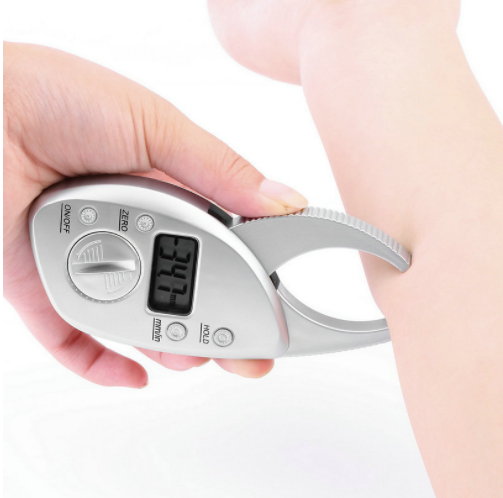 Digitale lichaamsvetmeter, huidplooimeter, LCD-display, analyser, meetlint, slankheidsweegschaal, gewichtsverlies, antislip handvat