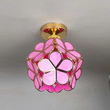 Artistieke Glas-Plafondlamp met Bloemenpatroon - FlowerHall