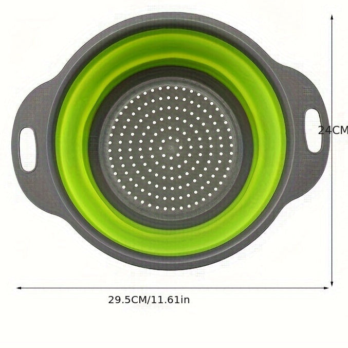 Opvouwbare Siliconen Vergiet Set – Perfect voor Pasta, Groenten en Fruit