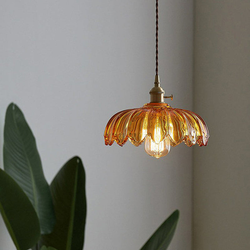 Bubble Glass Hanglamp – Elegante Transparante Glas & Koper Hanglamp