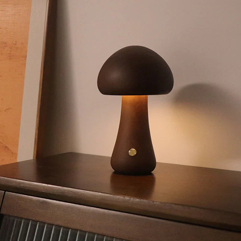 Houten Paddenstoel LED Nachtlamp - GlowShroom