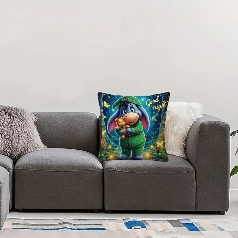 Eeyore Pluche Kussenhoes - Speels Dubbelzijdig Ontwerp met Ritssluiting voor Woonkamer en Slaapkamer