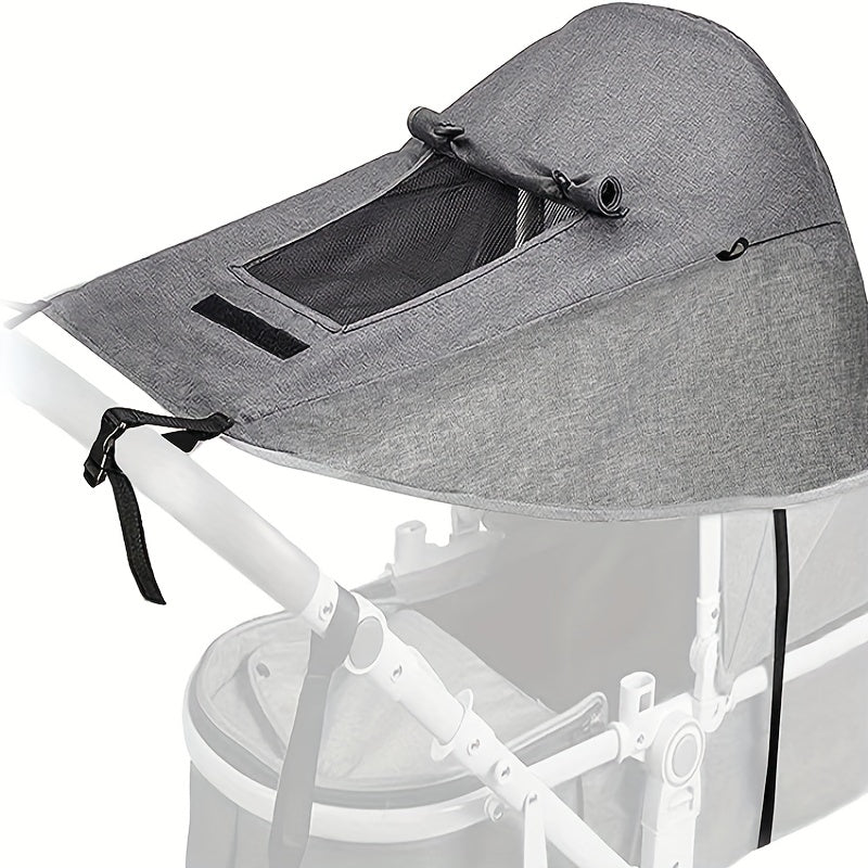Opvouwbaar Zonnescherm voor Kinderwagen – UV-bescherming en Flexibele Straps voor Perfecte Bedekking