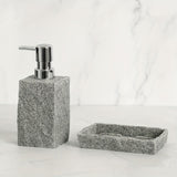 Grijze Resin Badkamer Set – Luxe Set van 4 Stuks voor een Elegante Badkamer