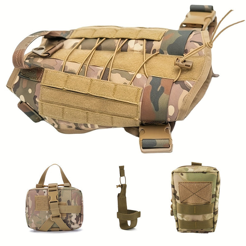 Tactisch Hondentuig met Zakjes – Duurzaam Nylon Tuig voor Training en Avonturen