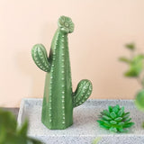 Trio van Keramische Cactusdecoraties – Gestreepte & Textuurrijke Binnenornamenten