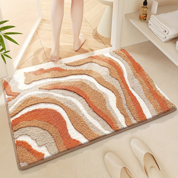 Geometrisch Badkamer Tapijt – Absorberend en Zacht met Non-Slip Onderkant