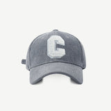 Corduroy pet met C patch | Baseball cap heren & dames | Trendy ribfluweel pet in diverse kleuren