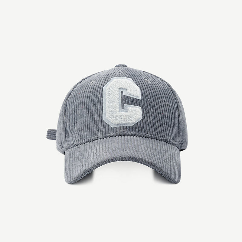Corduroy pet met C patch | Baseball cap heren & dames | Trendy ribfluweel pet in diverse kleuren