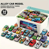 Dynamische Speelgoed Auto Set met 50 Auto's en Opbergbak – Perfect Cadeau voor Kinderen