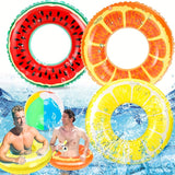 Fruit-Thema Opblaasbare Zwembad Floats – Set van 3 Duurzame Ringen
