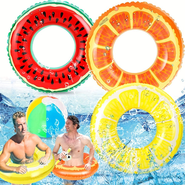 Fruit-Thema Opblaasbare Zwembad Floats – Set van 3 Duurzame Ringen