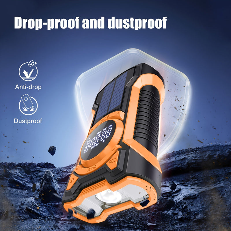 All-in-One Noodradio met Handcrank en Zonnepaneel – Voor Kamperen en Noodsituaties