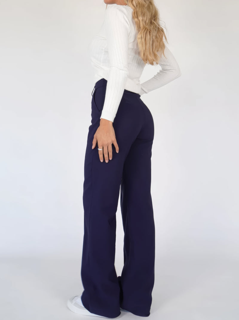 Beau | Hoge Taille Pantalon Met Rechte Pijpen