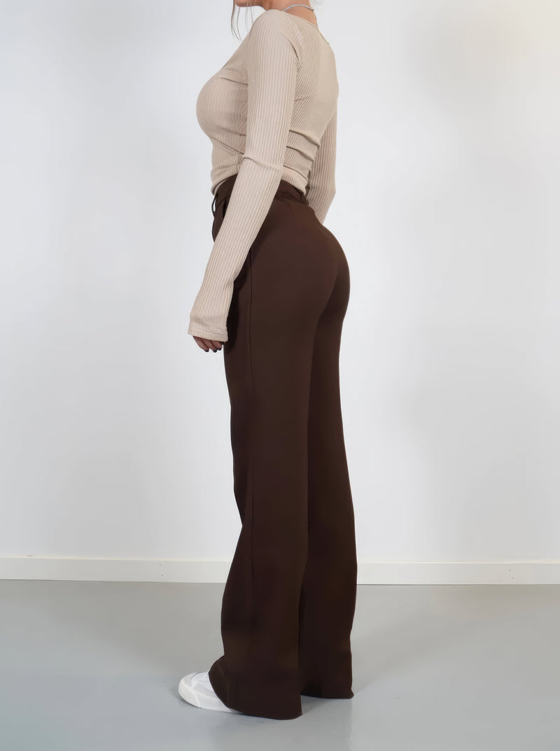 Beau | Hoge Taille Pantalon Met Rechte Pijpen