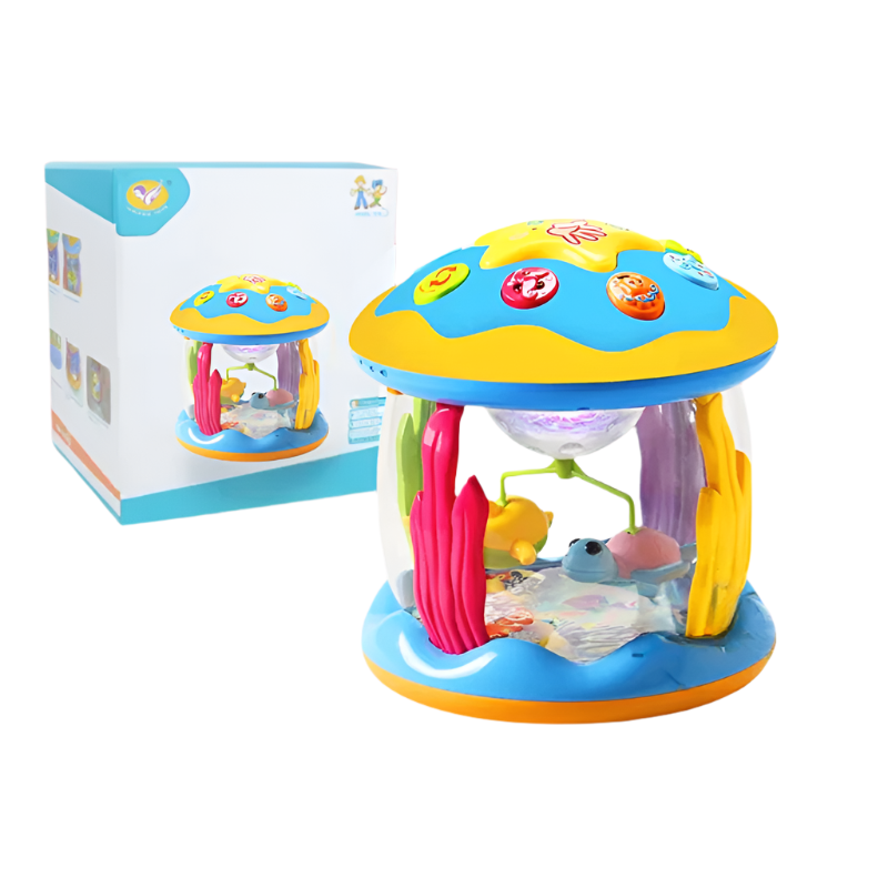 Lichtspel-drum voor baby's – Muziek & projectie voor sensorisch leren