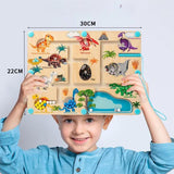 Educatieve Magnetische Dinosaurussen Doolhof - Leer Kleuren en Tellen