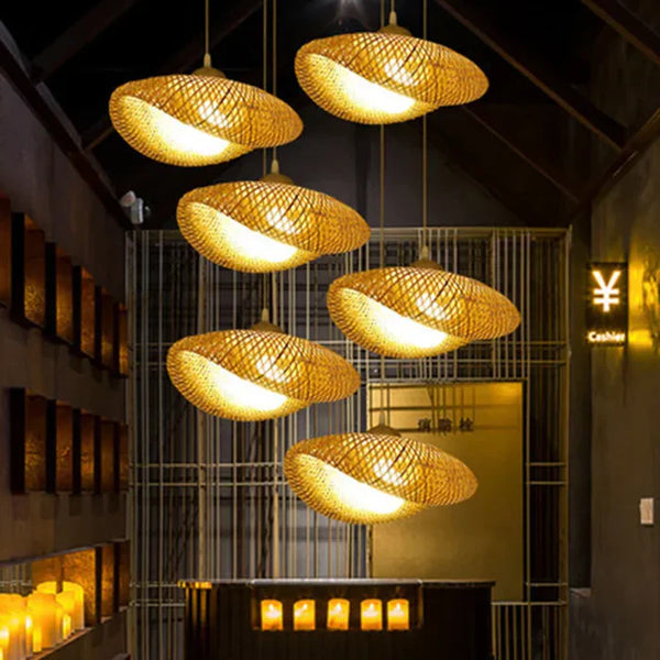 Handgemaakte Rieten Hanglamp - RayaLicht