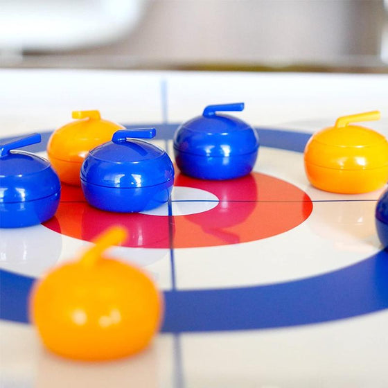 Mini-tafelcurling spel voor thuis met glijstenen & magnetische stangen