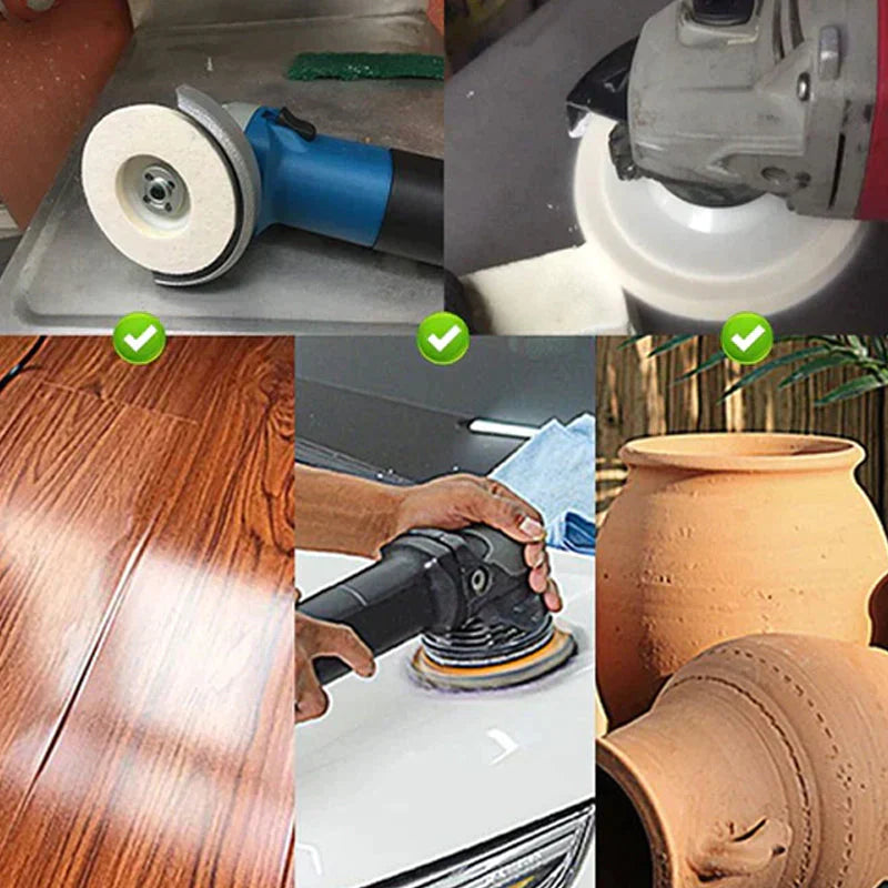 Set van 3 Polijstschijven van Wol – Polistra