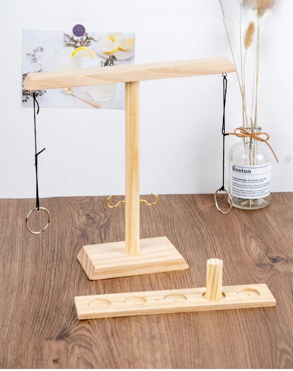 Houten Ring Gooi Spel – Verstelbare Tafelset voor Competitief Buiten Spel