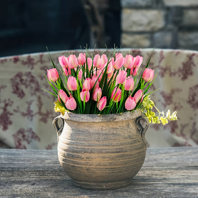 Set van 6 Bundels Kunst Tulpen – UV-bestendig en Realistisch voor Tuin- en Interieurdecoratie