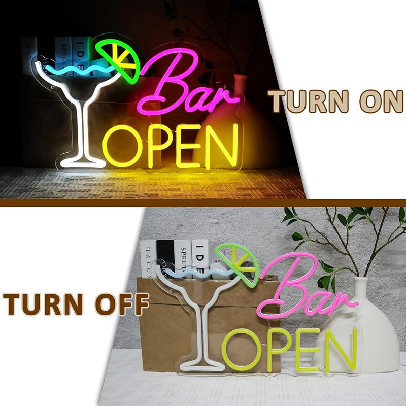 Verlicht Bord “Bar Open” – Sfeervolle Decoratie