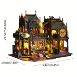 Betoverend Boekenhuis – 3D Houten Puzzel met Magische Verlichting