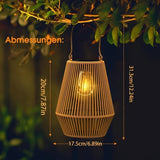 Boho Solar Hanglampen Set – Duurzame Wicker Lanterns voor Tuin en Balkon