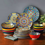 24-delige Diner Set – Steengoed in Bohemien Stijl