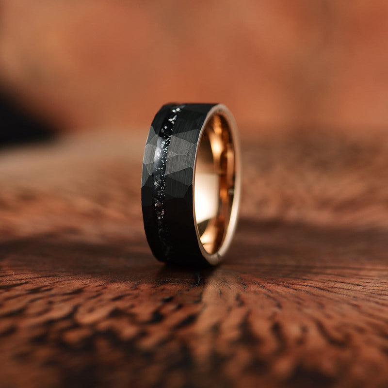 8mm Zwarte Toermalijn Wolfraamcarbide Ring - Ares