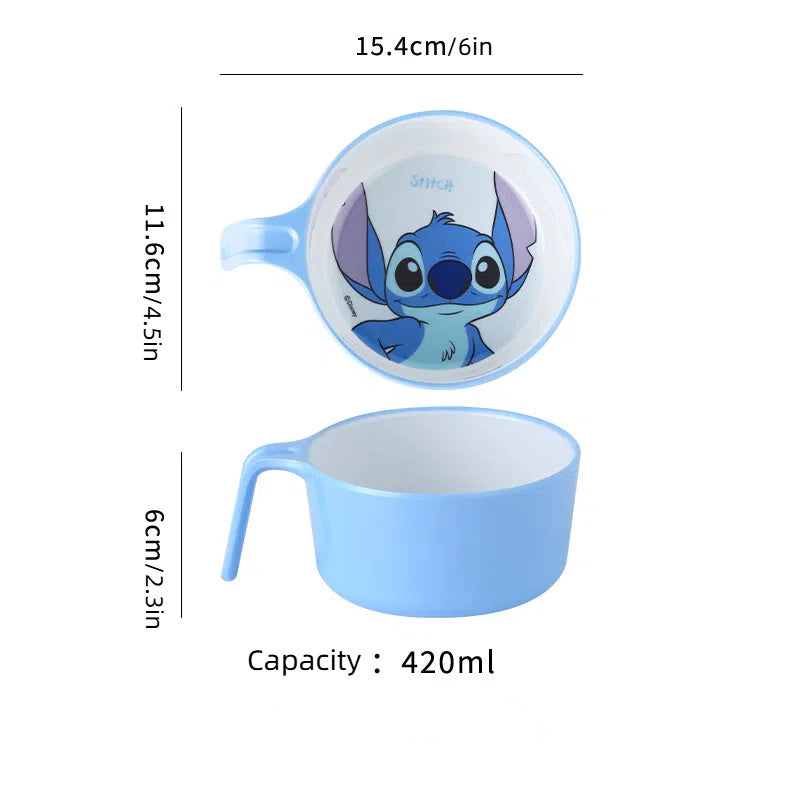3-delige Stitch Tafelware Set – Kom, Mok en Lepel met Schattig Cartoonontwerp