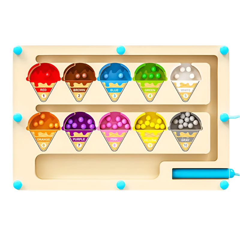 Magnetische IJs Doolhof Puzzel - Kleurrijk Educatief Speelgoed voor Kinderen vanaf 3 Jaar