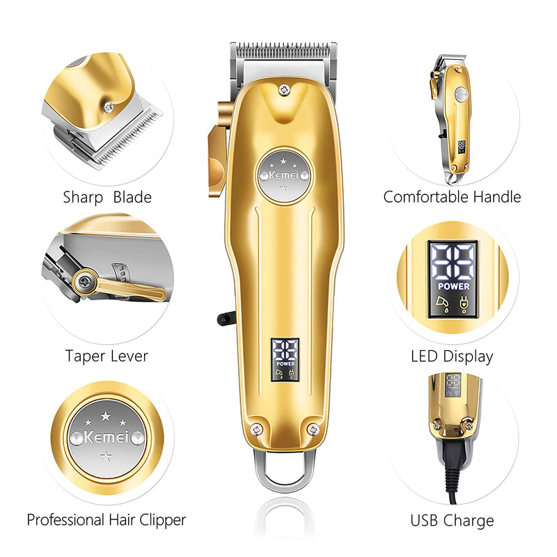 3-in-1 Professionele Haartrimmer Set - Draadloze Trimmer, T-Blade Outliner en Foil Scheerapparaat voor Mannen