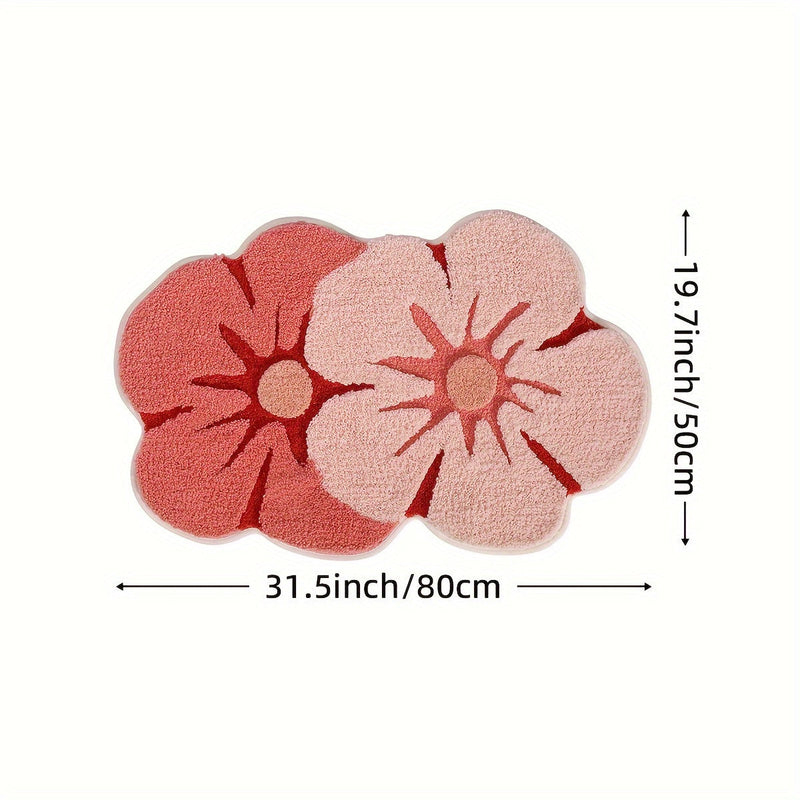 Fluffy Bloemen Badkamer Tapijt – Absorberend en Zacht voor Extra Comfort