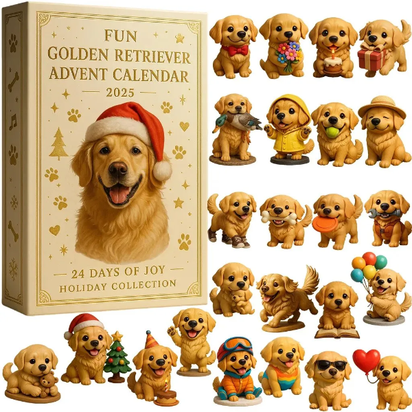 Grappige Golden Retriever Adventskalender 2025