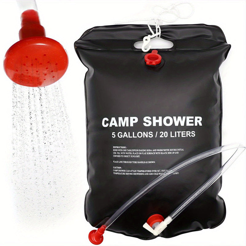 Draagbare Campingdouche – 20L Capaciteit met Verwijderbare Slang en Douchekop voor Buitenavonturen