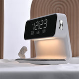 3-in-1 Bedlamp met Draadloze Oplader – LCD Alarmklok & Touch Dimbare LED Tafellamp