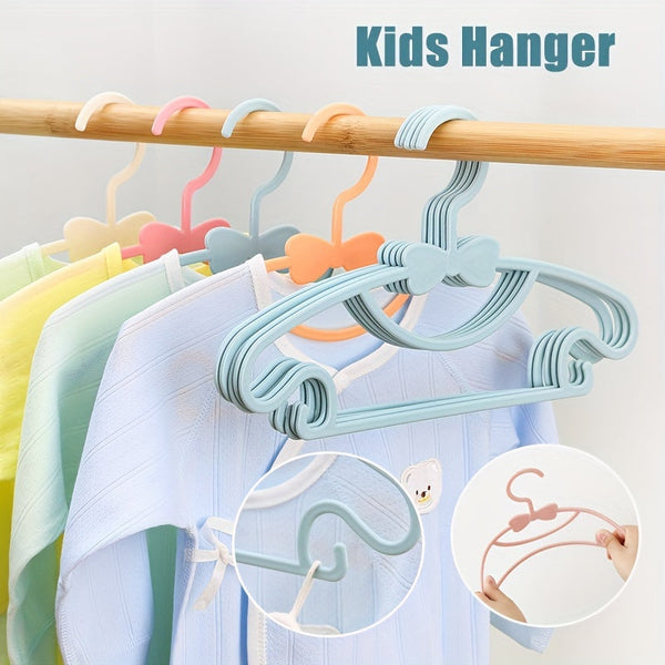 Duurzame Kleerhangers voor Kinderen - Schattig Strikontwerp, Lichtgewicht en Ruimtebesparend