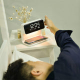 3-in-1 Bedlamp met Draadloze Oplader – LCD Alarmklok & Touch Dimbare LED Tafellamp