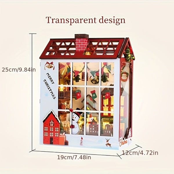 DIY Miniatuur Kersthuis – 3D Puzzelset voor Kerst en Feestelijke Decoratie
